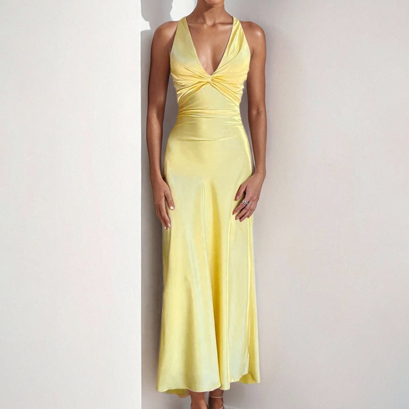 Sexy V-neck slim fit dress