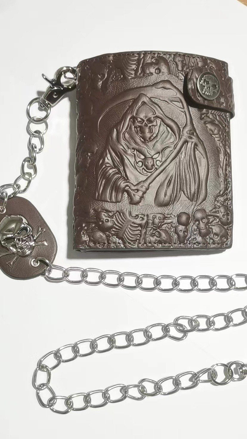 Men's Wallet with Skulls and Demons