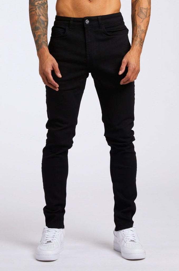 Men's Pants Trend Black Slim High Waisted Jeans Leggings Man