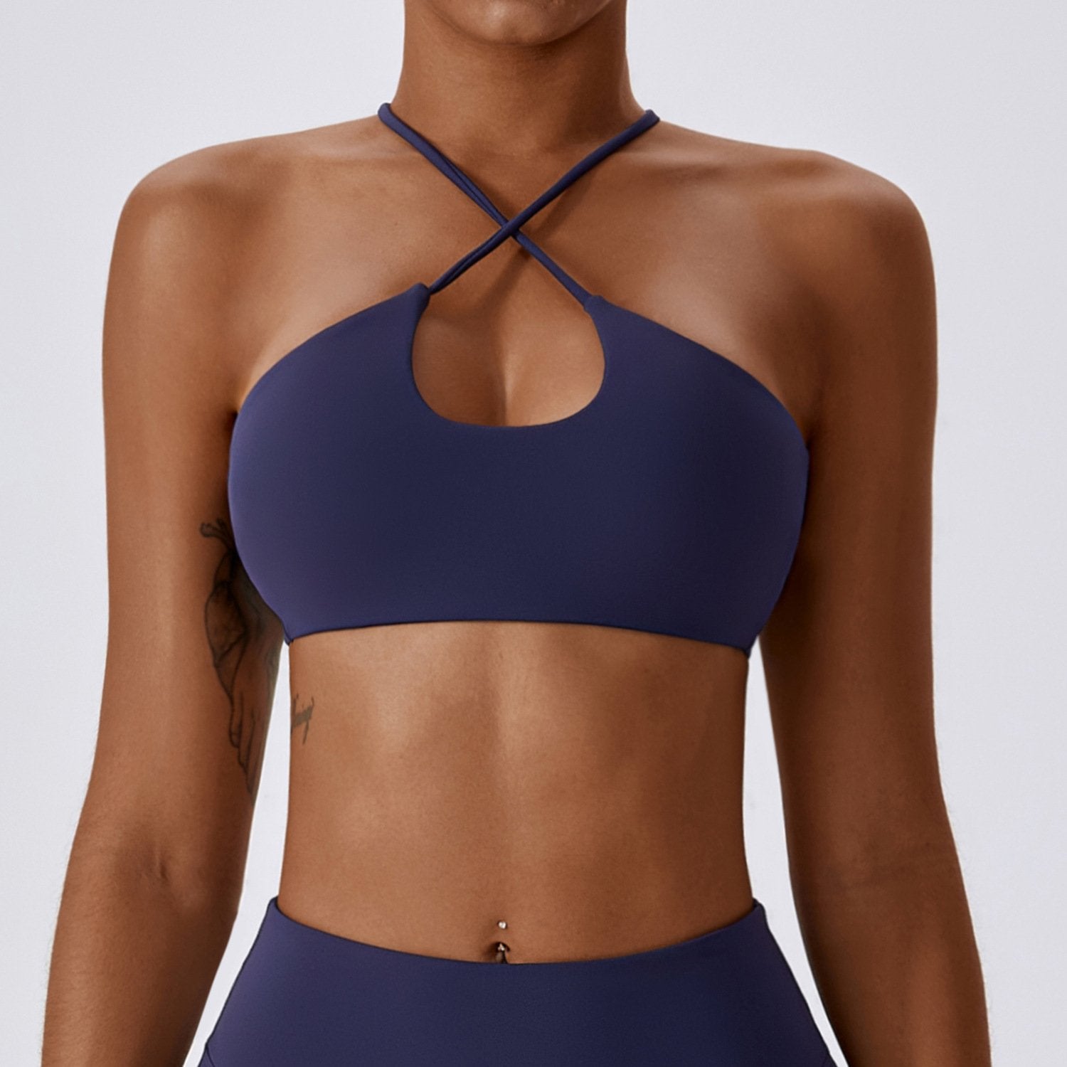 Quick Dry Sports Bra With Crossed Straps