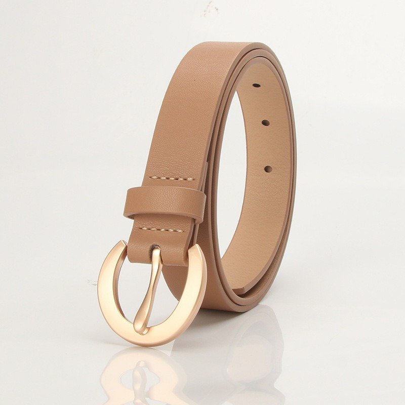 Golden Cut Oval Buckle Belt