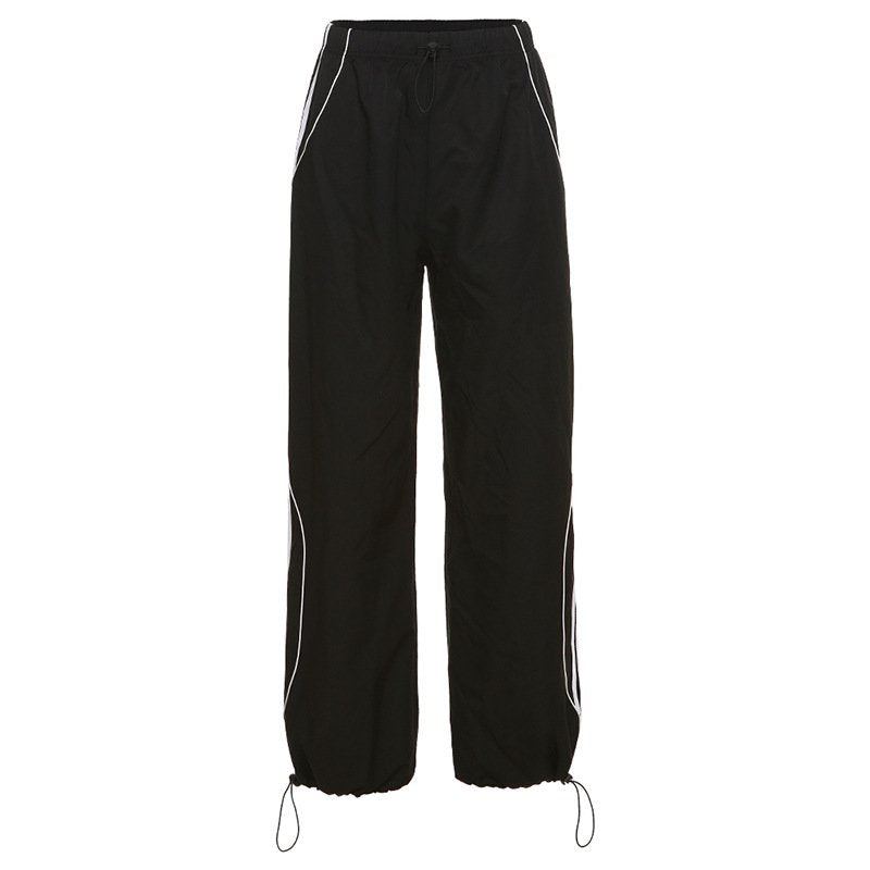 Loose Straight Pants With Drawstring