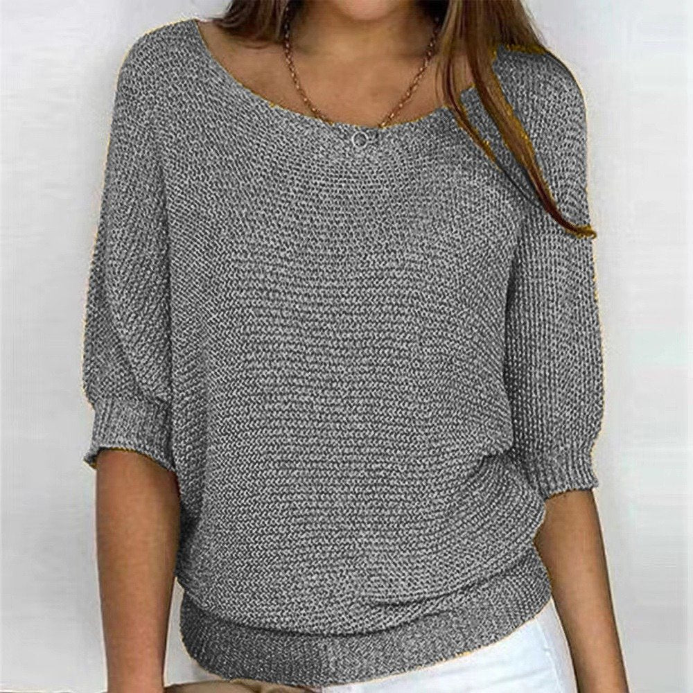 Round Neck Knitted Sweater