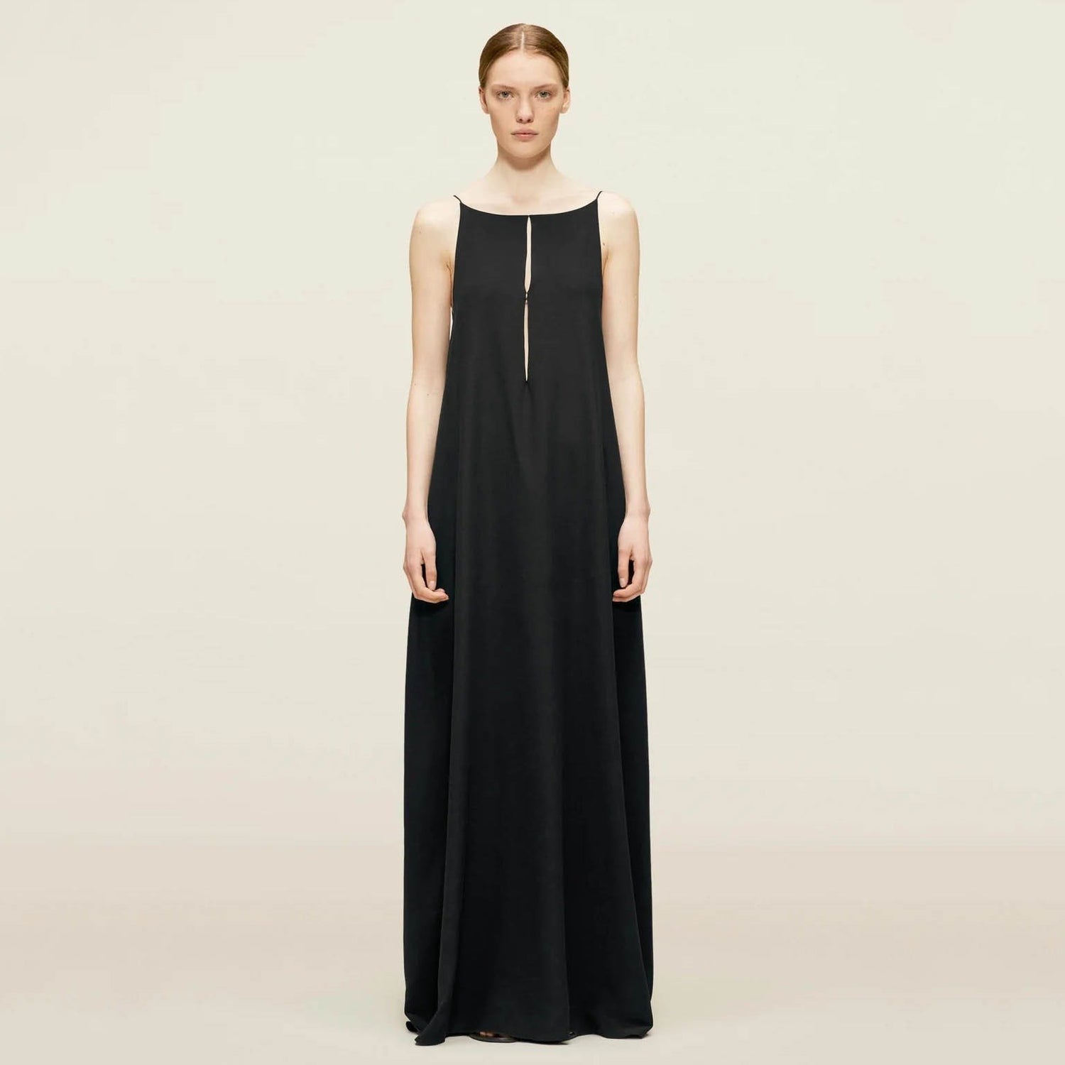 Long Dress With Open Back - Black, S