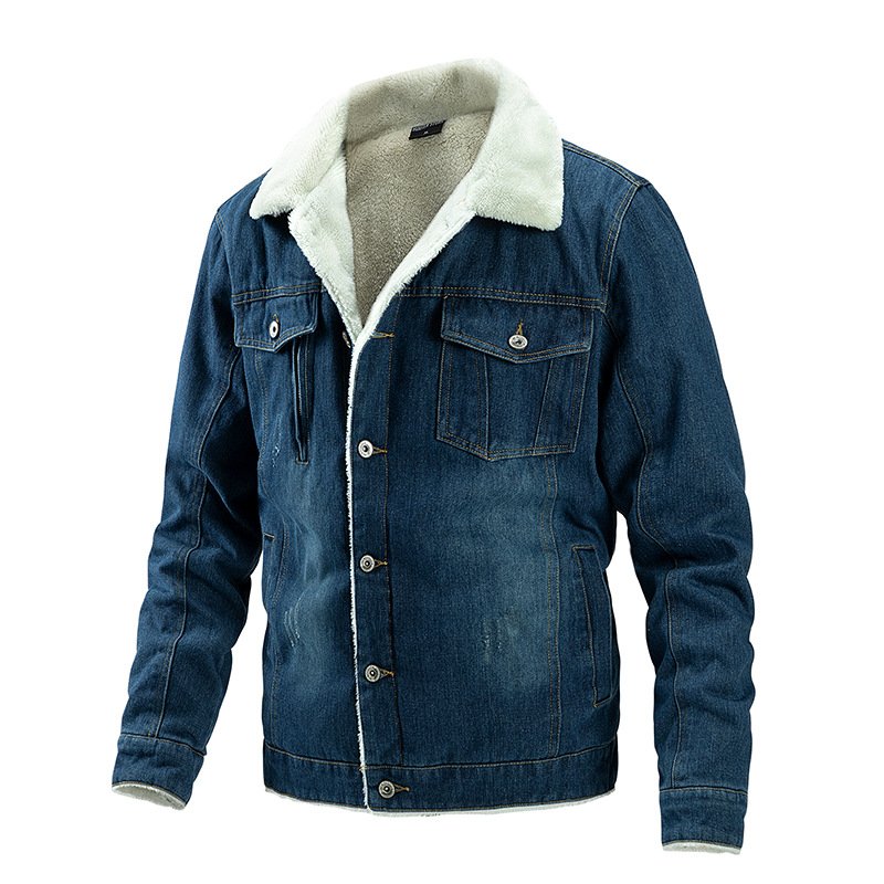 Jacket Plus Fleece Warm Denim Fashion