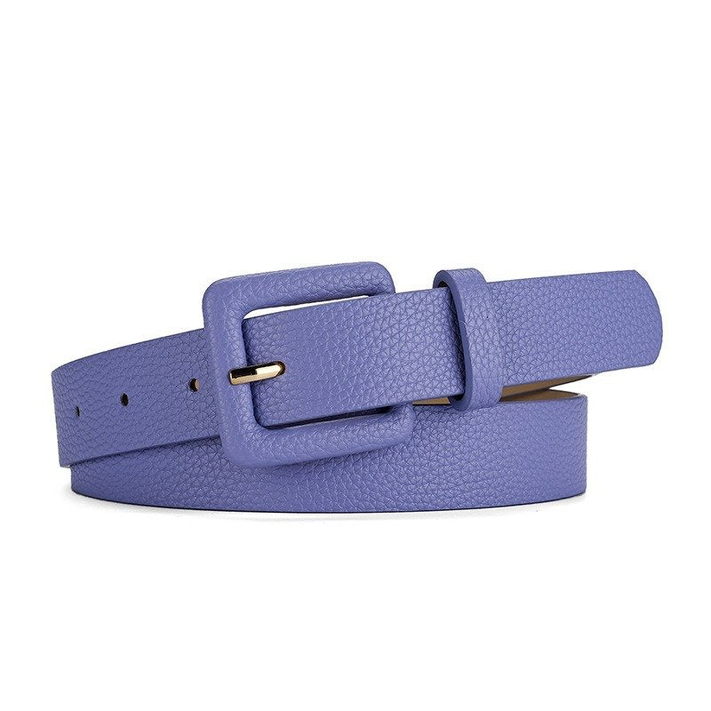 Elegant Belt With Colored Buckle