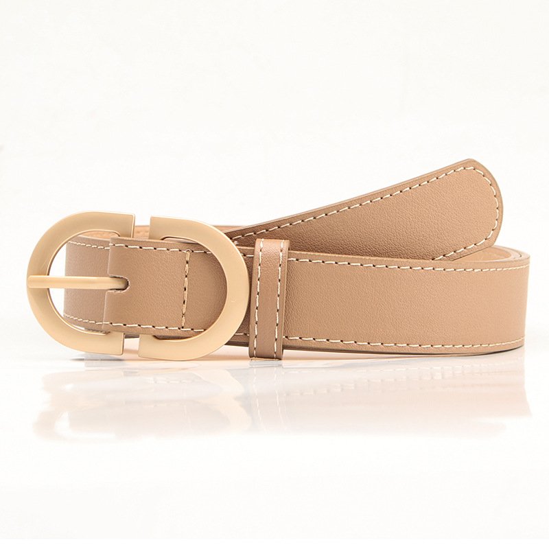 Ladies Belt Simple And Versatile Double-D Alloy Pin