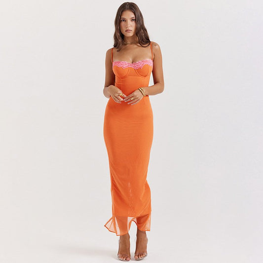 Long Lace Dress With Straps