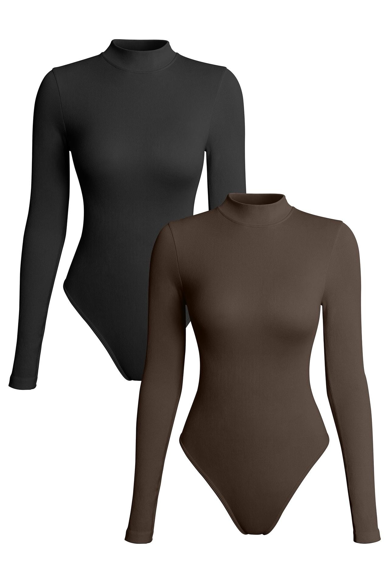 Closed Bodysuit With Long Sleeves And High Neck