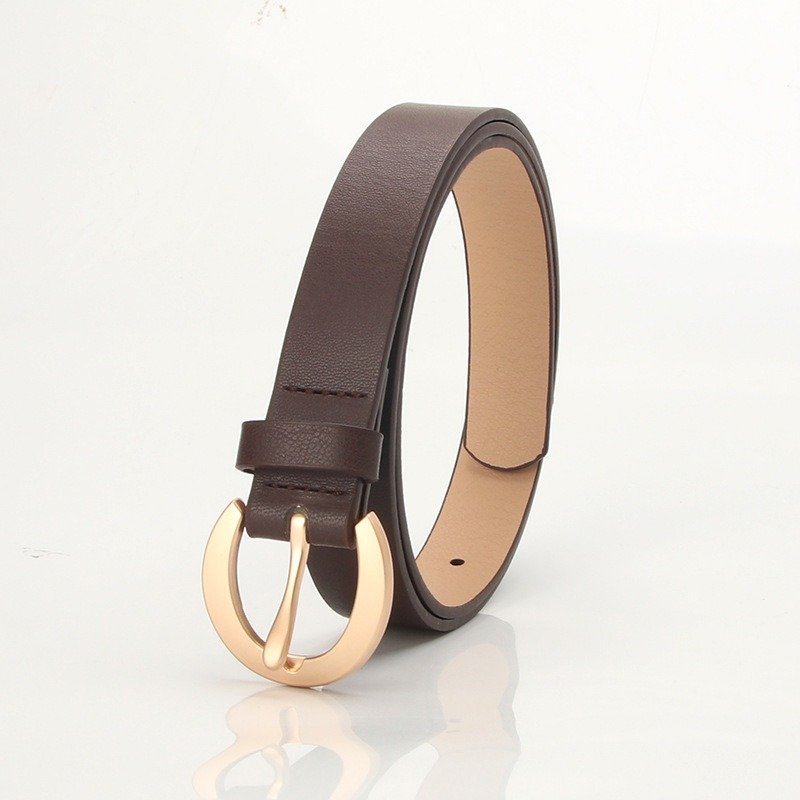 Golden Cut Oval Buckle Belt