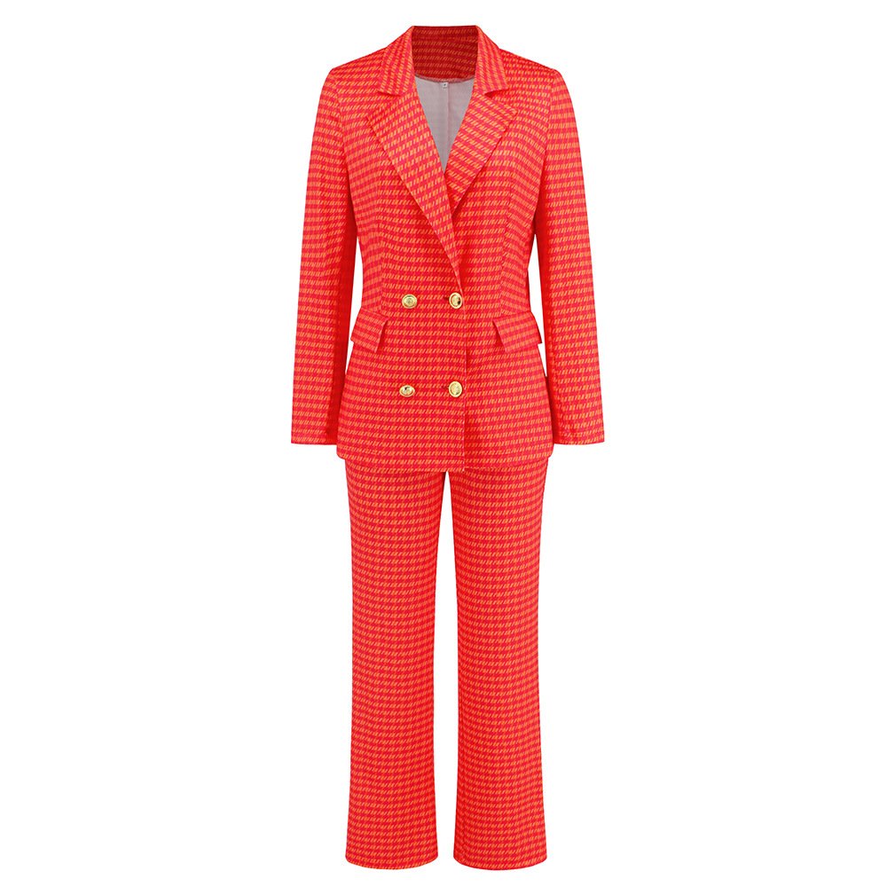 Suit With Buttons Straight Pants