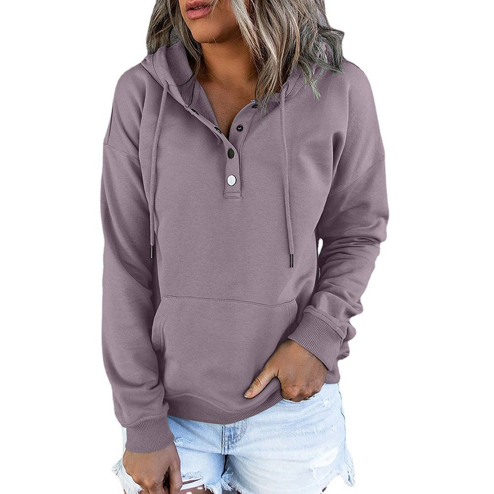 Long Sleeve Loose Casual Hooded Drawstring Pocket Hoodie