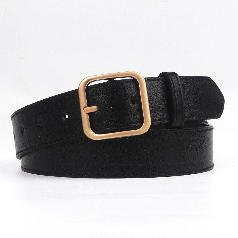 Belt With Square Metal Buckle