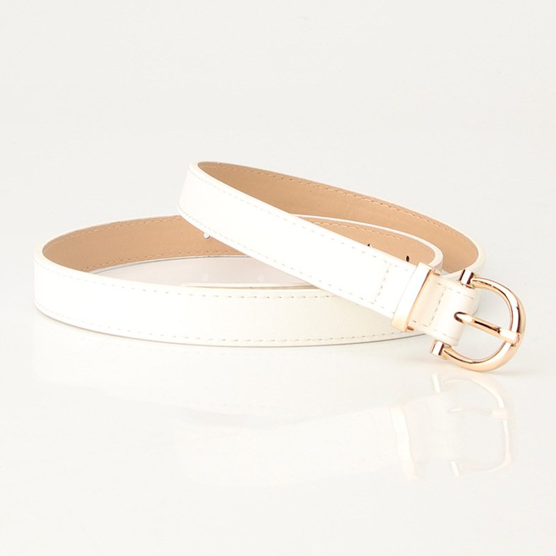 Thin Belt With Golden Buckle