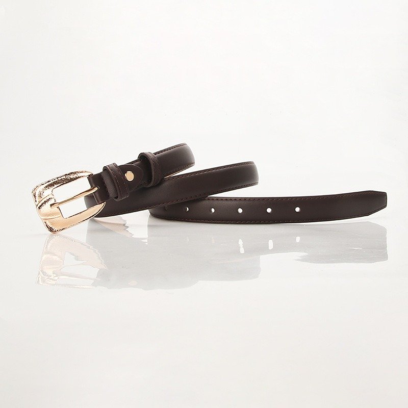 Dress Belt with Golden Buckle