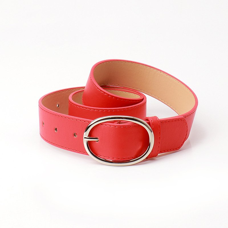 Elegant Oval Buckle Belt for Dress