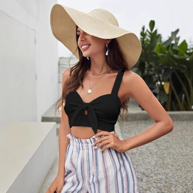 Fashionable Bow Suspender Sexy Women's Top