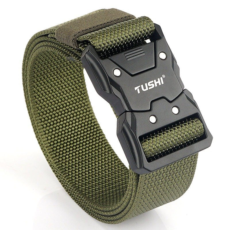 Nylon Belt With Tactical Button For Men