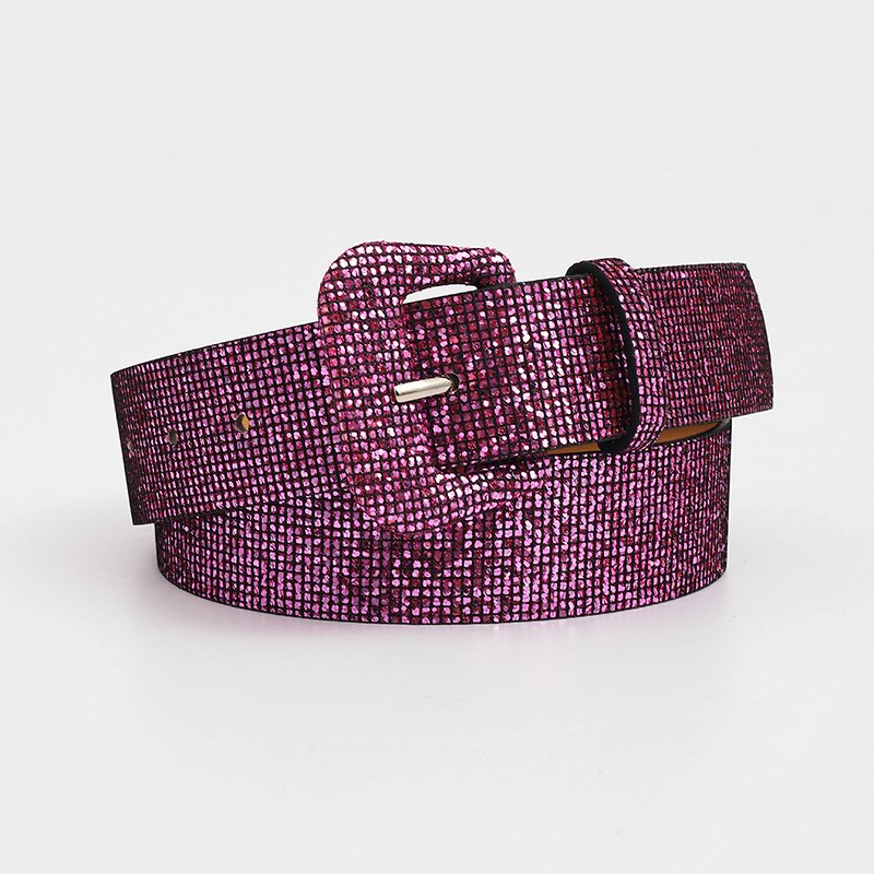 Sequins and Leather Belt