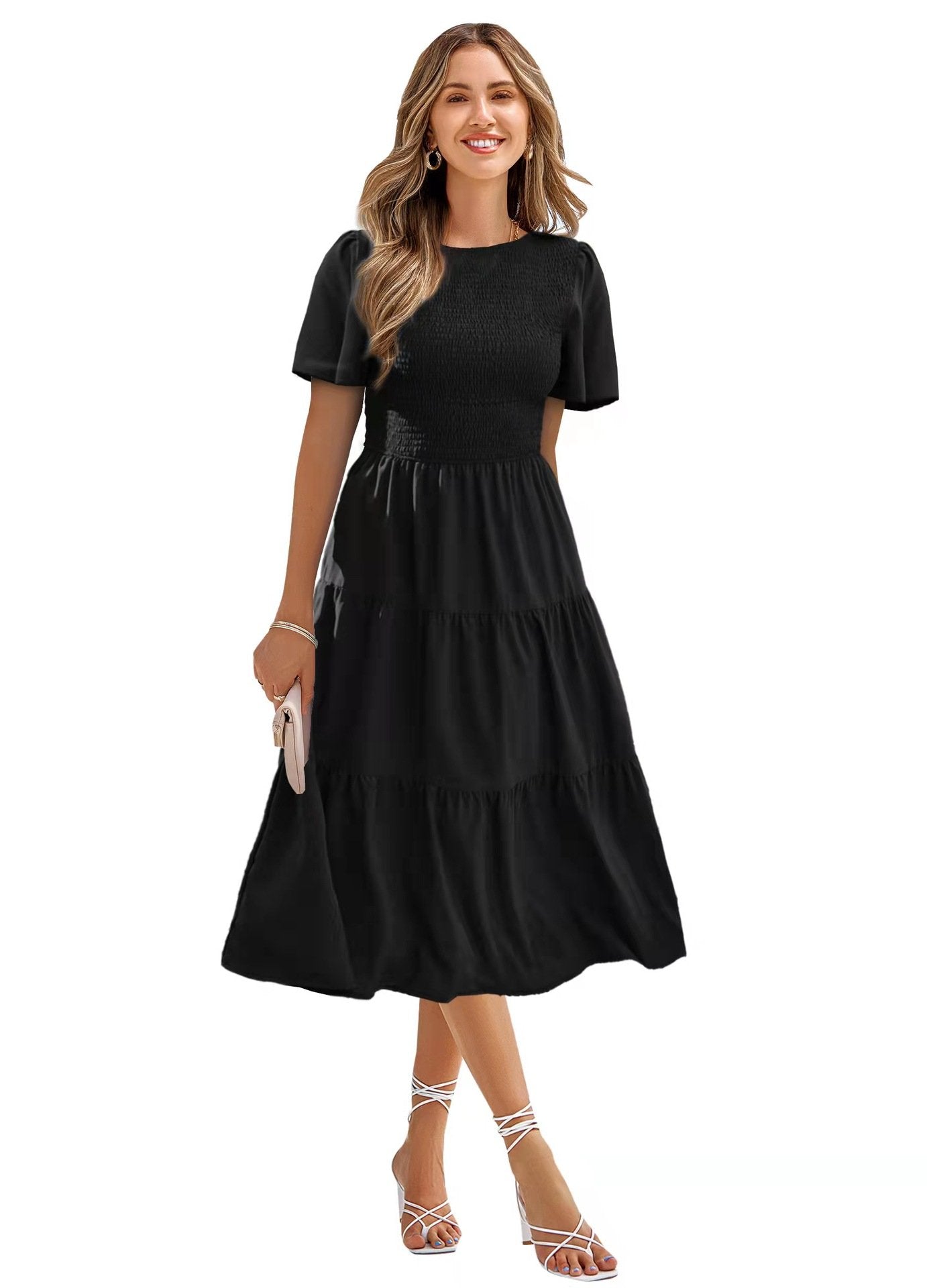 Round Neck Flare Dress