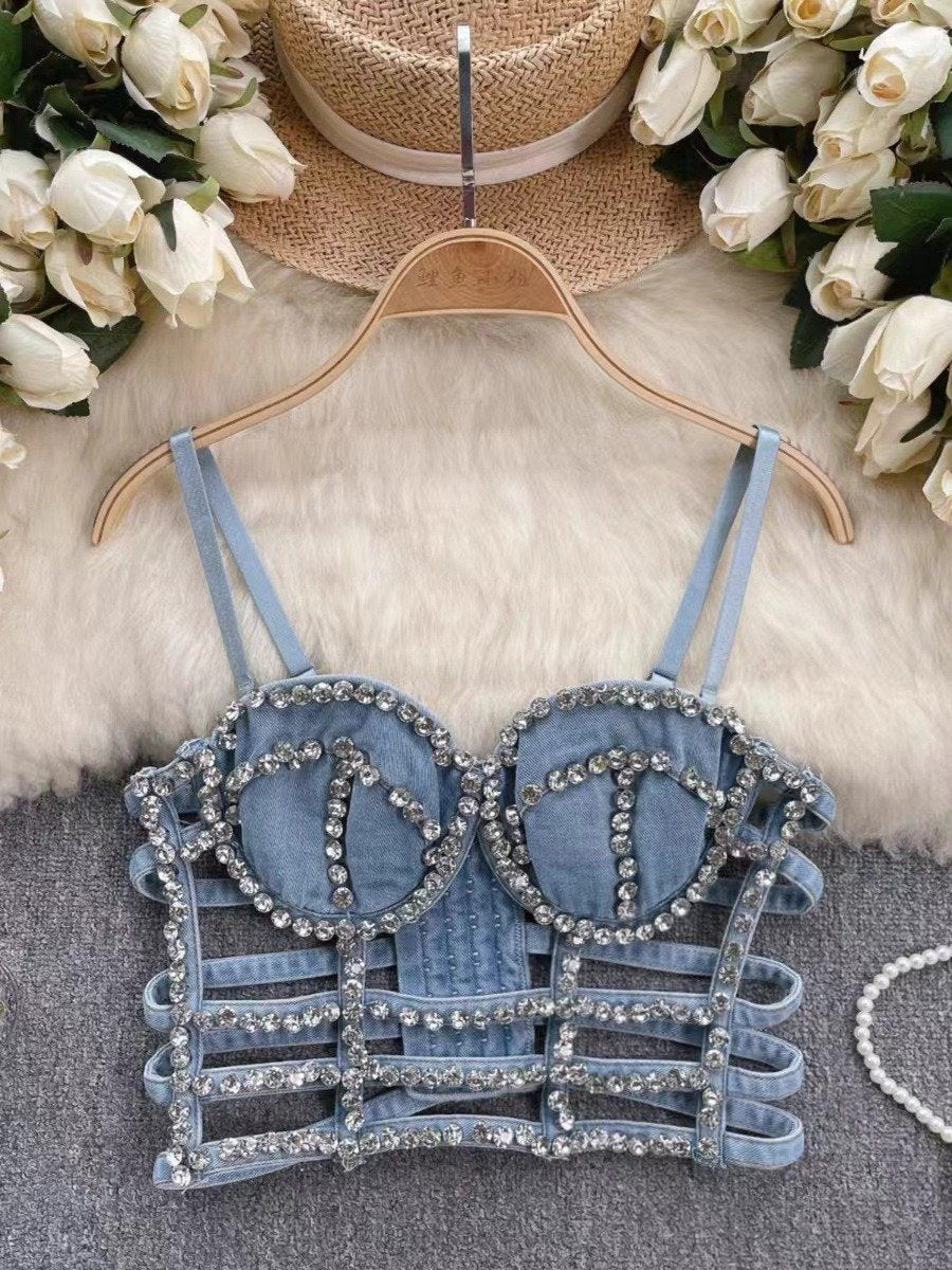 Perla Top With Pearls And Straps vest