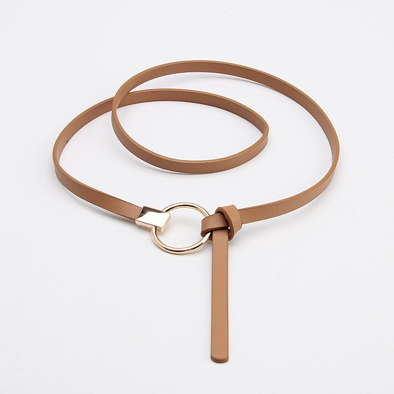 Knot Small Belt With Ladies Round Buckle Belt Women