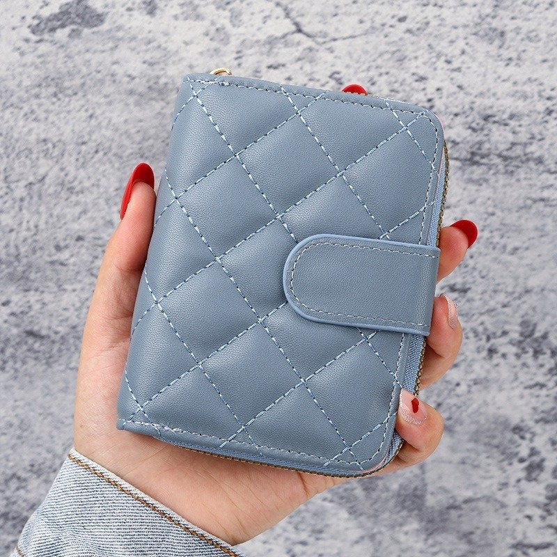 Solid Color Square Zipper Wallet