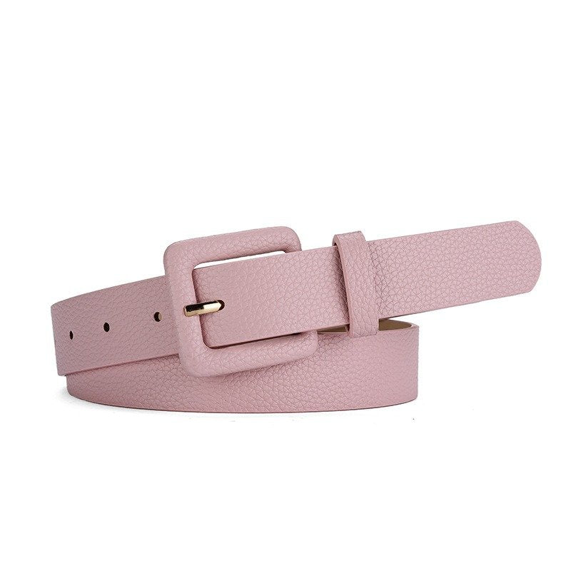 Elegant Belt With Colored Buckle