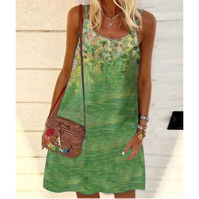 Sleeveless Printed Dress