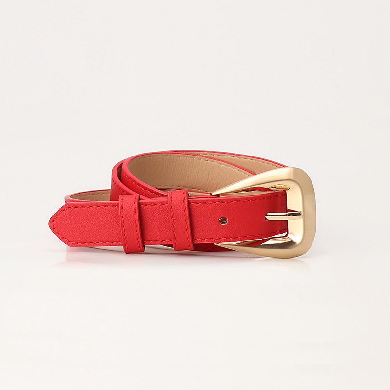 Cross Buckle Leather Belt