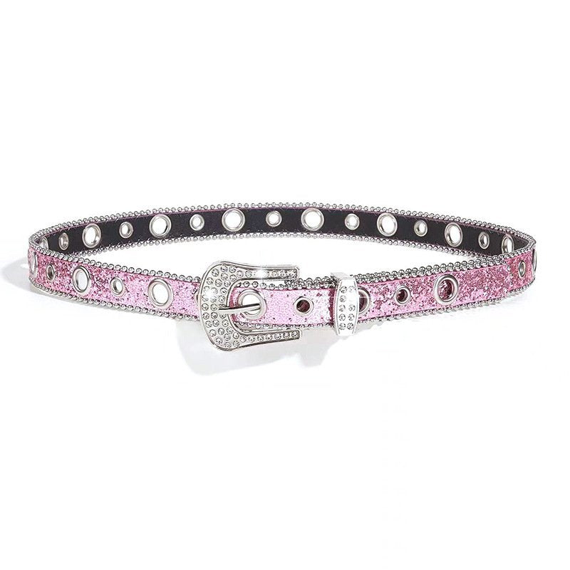 Belt With Rhinestone Trim