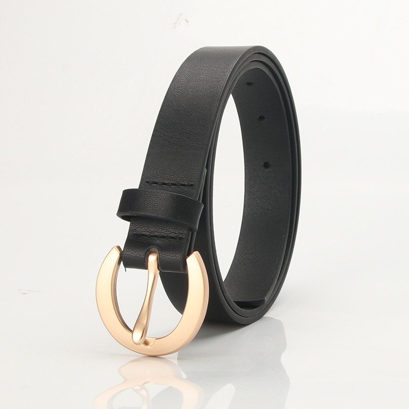 Golden Cut Oval Buckle Belt