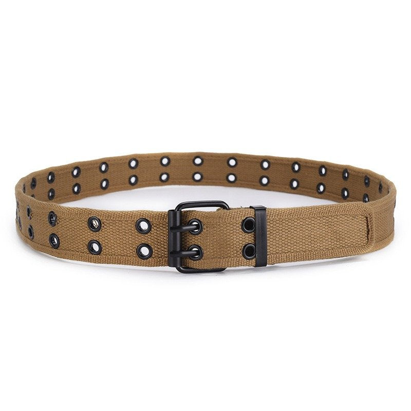 Punk Belt With Double Pin Buckle Cotton