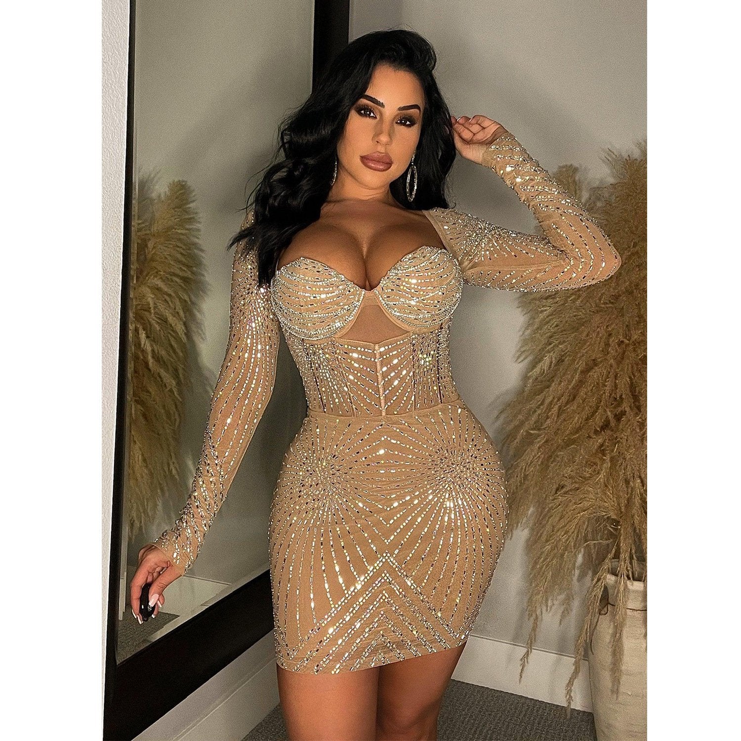 Diamond Long Sleeved Dress