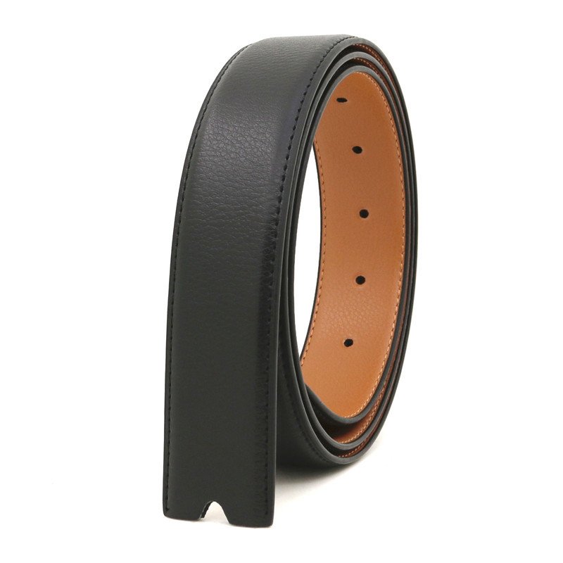 14 Grain Double Sided Perforated Leather Belt Body Five Color Rotary Pin Buckle Smooth Buckle Leather Belt