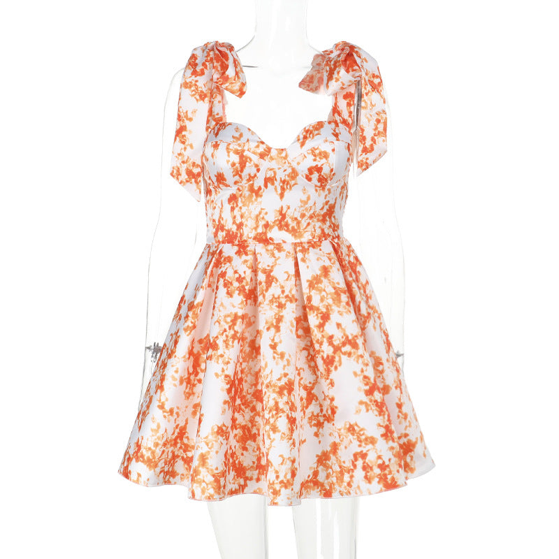 Temperament floral A-line skirt