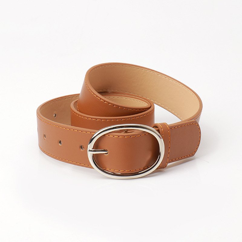 Elegant Oval Buckle Belt for Dress