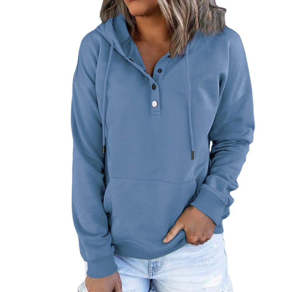 Long Sleeve Loose Casual Hooded Drawstring Pocket Hoodie