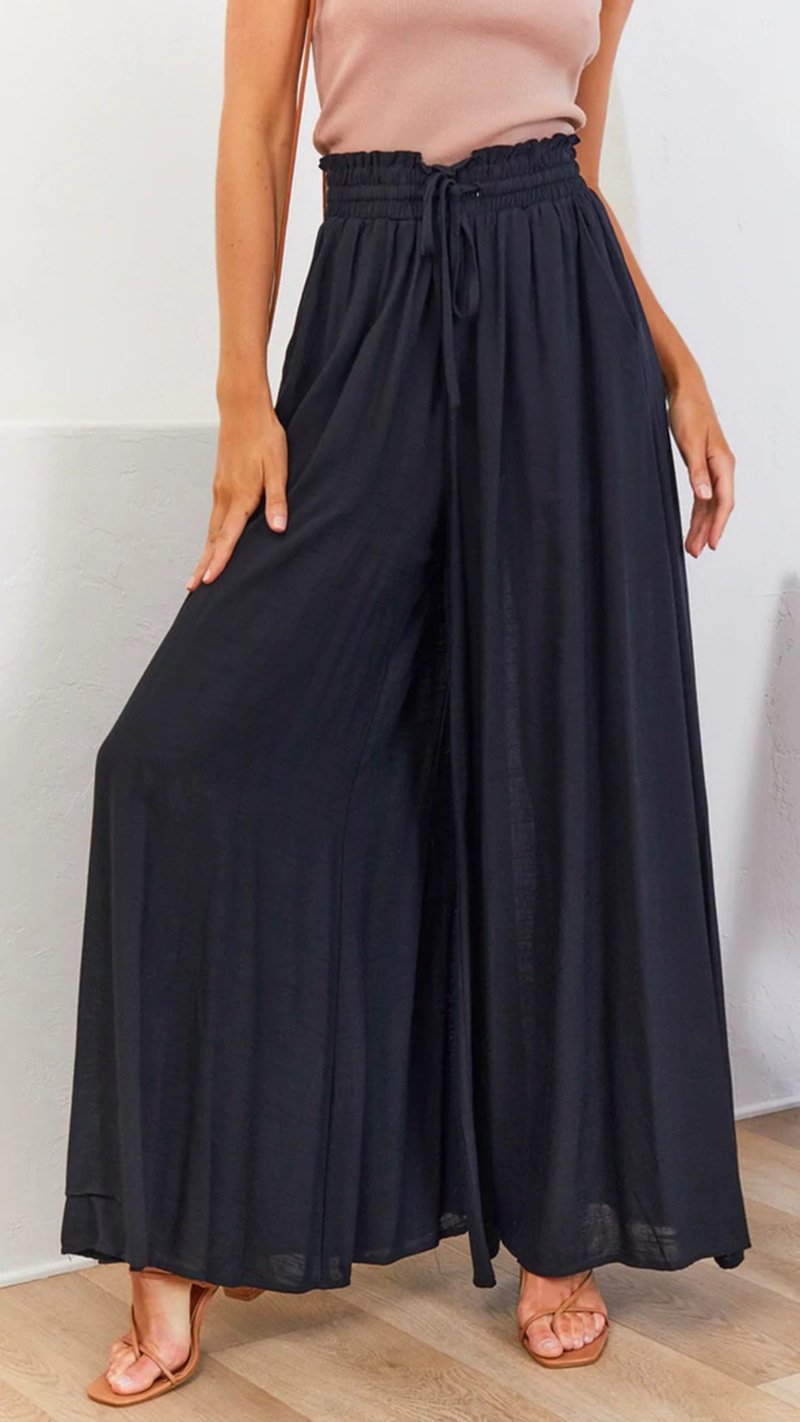 Wide-leg Pants With Pockets