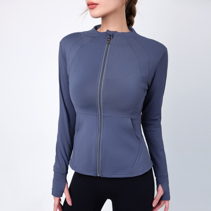 High Neck Jacket With Long Sleeves High Neck Zipper