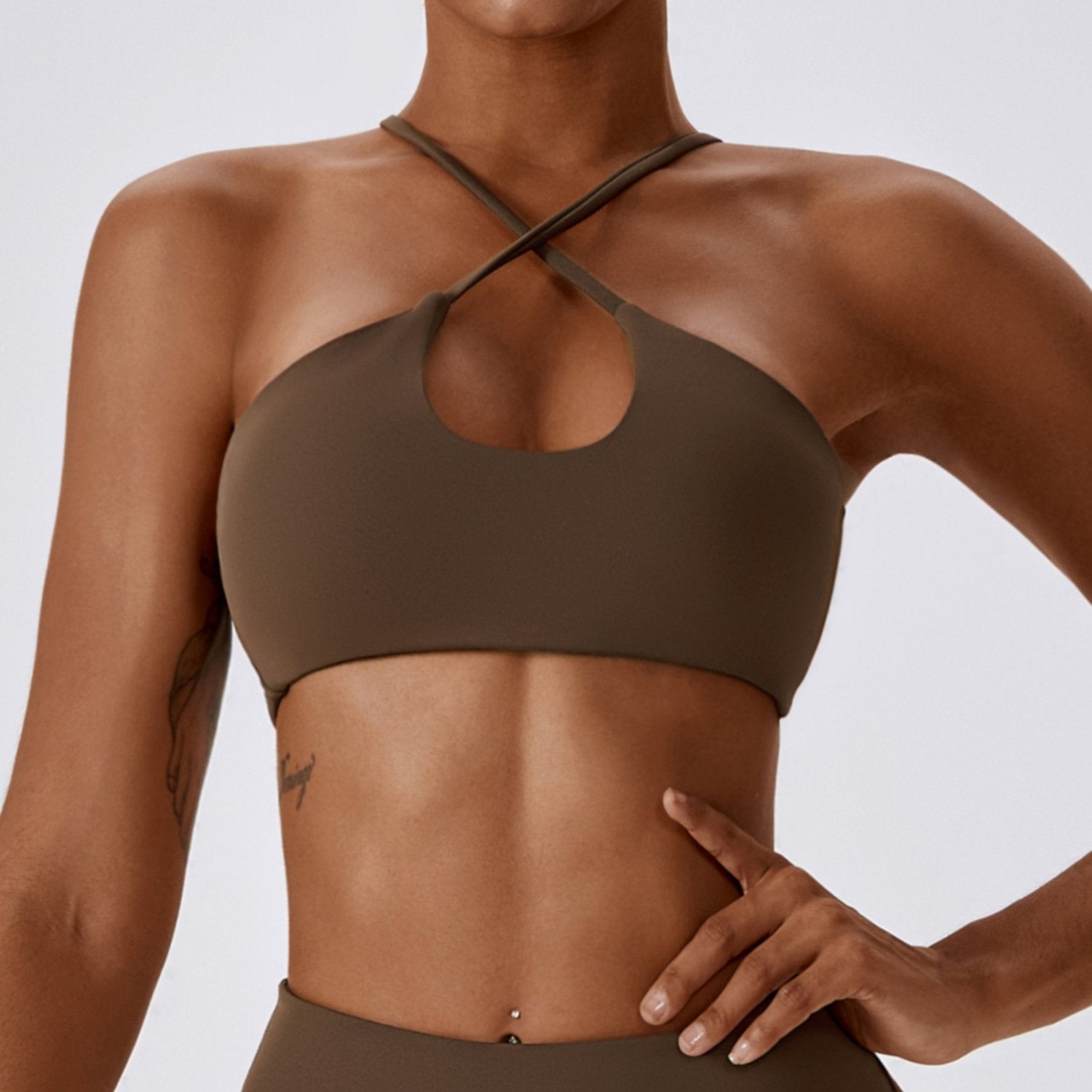 Quick Dry Sports Bra With Crossed Straps