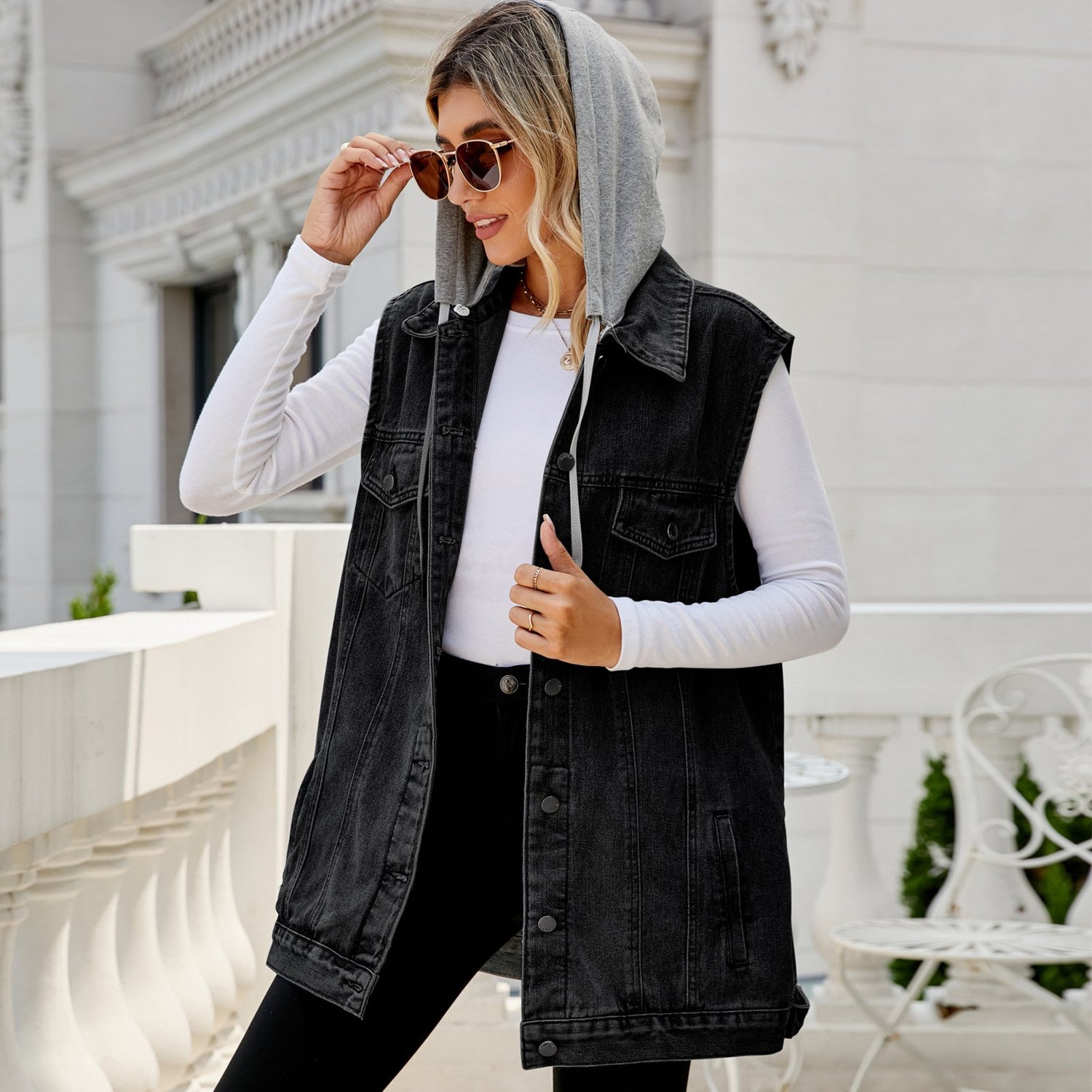 Denim Vest Jacket Loose Casual Women