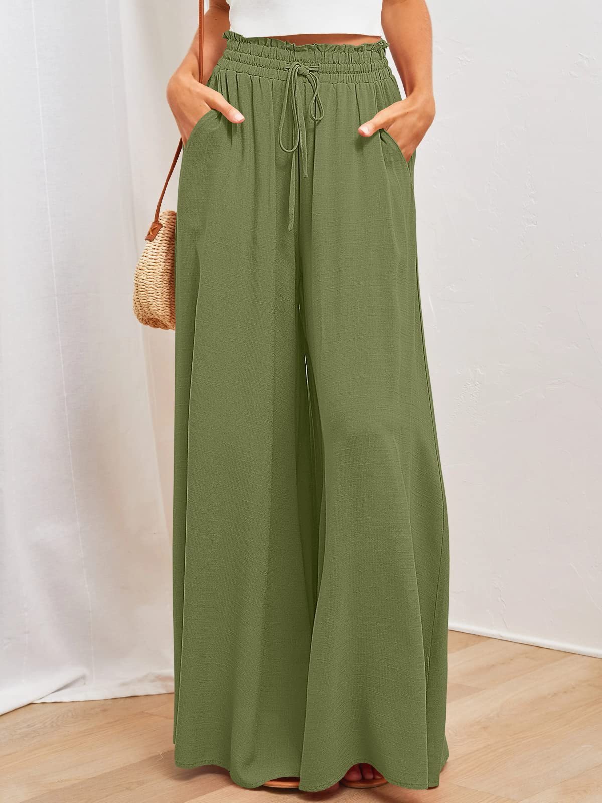 Wide-leg Pants With Pockets