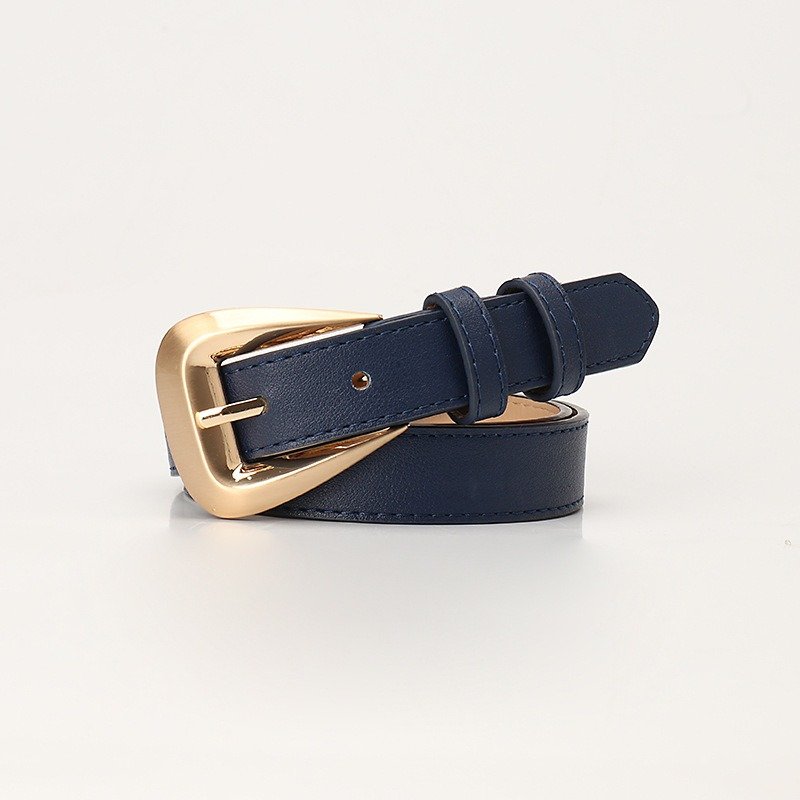 Belt With Golden Buckle Various Colors