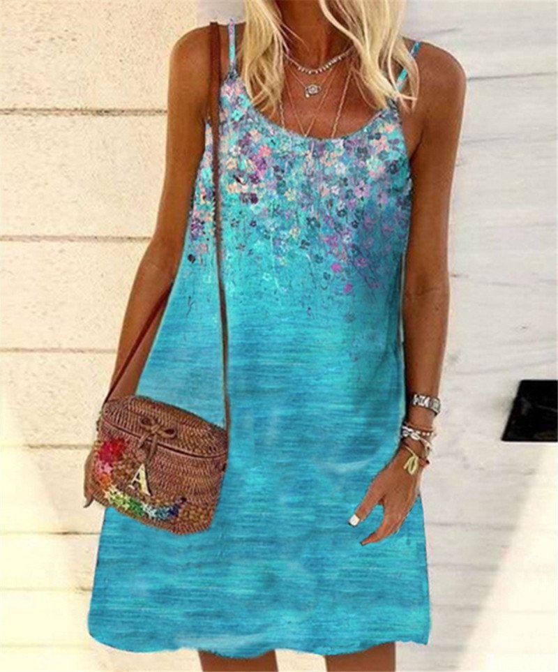 Sleeveless Printed Dress