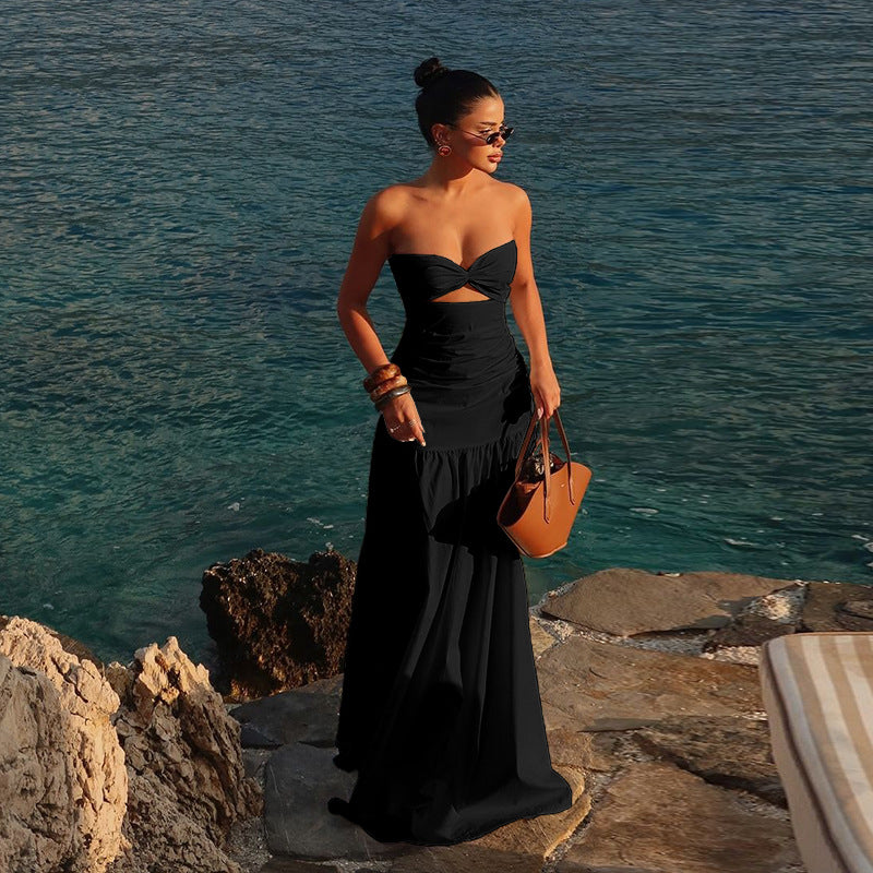 Vacation style strapless dress