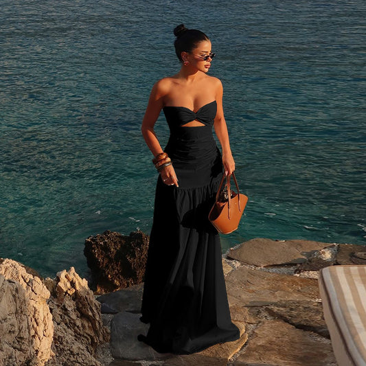 Vacation style strapless dress