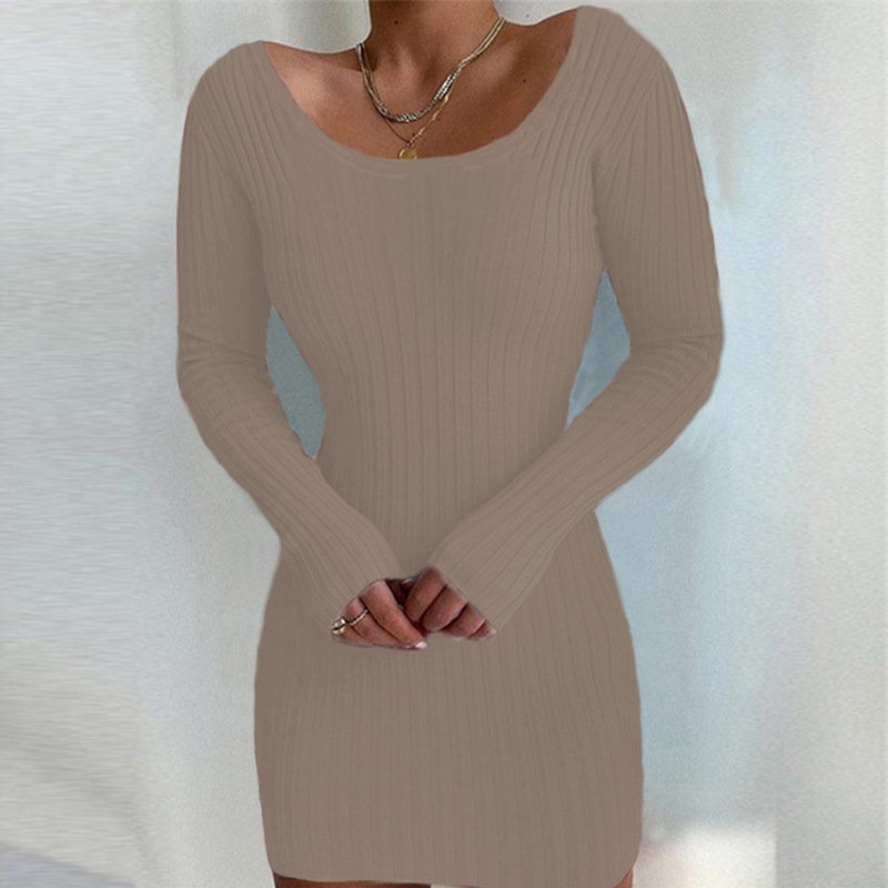 Long Sleeved Knitted Sweater Dress