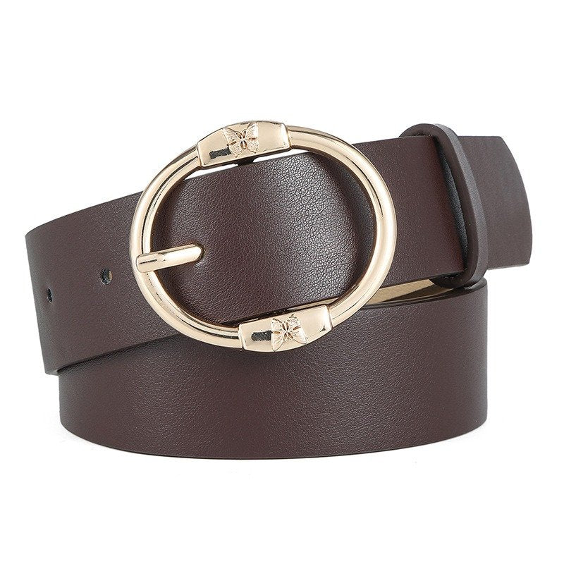 Thin Round Buckle Belt