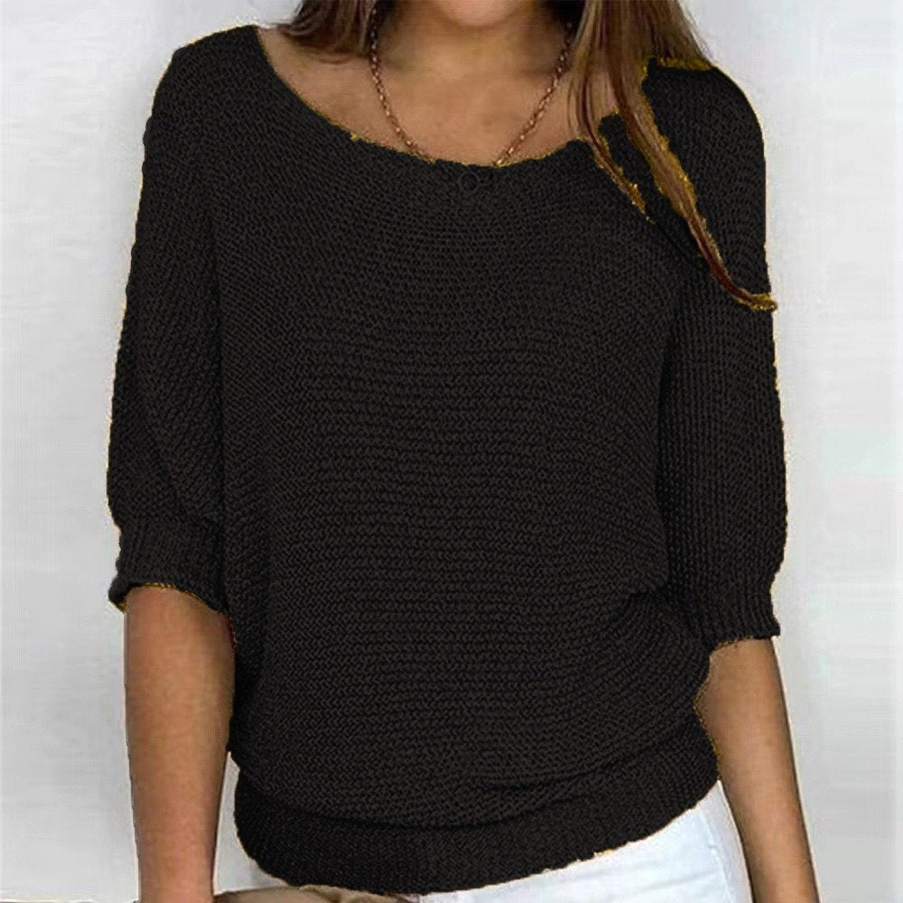 Round Neck Knitted Sweater